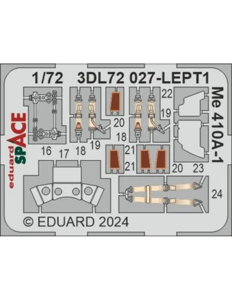 Me 410A-1 SPACE 1/72 AIRFIX, 1/72 - Eduard Accessories 3DL72027