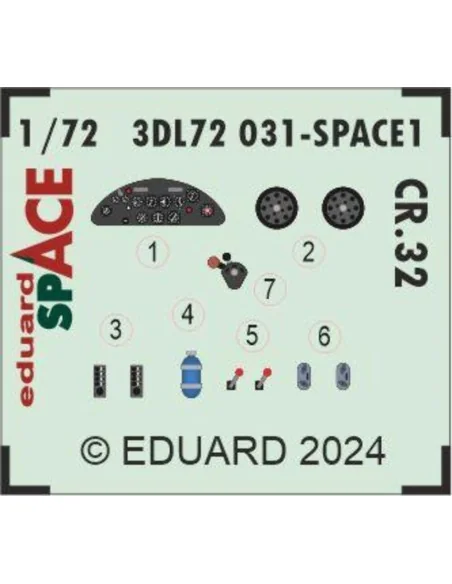 CR.32 SPACE ITALERI, 1/72 - Eduard Accessories 3DL72031
