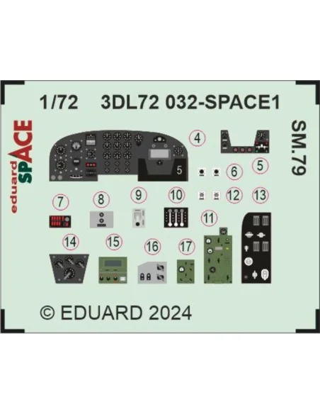 [NO_DESC] SM.79 SPACE ITALERI, 1/72 - Eduard Accessories 3DL72032