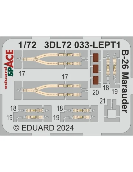 B-26 Marauder SPACE HASEGAWA / EDUARD, 1/72 - Eduard Accessories 3D...