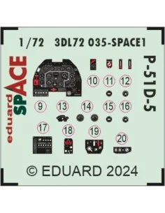 P-51D-5 SPACE, 1/72 - Eduard Accessories 3DL72035 2