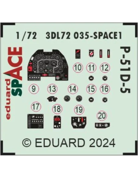 [NO_DESC] P-51D-5 SPACE, 1/72 - Eduard Accessories 3DL72035