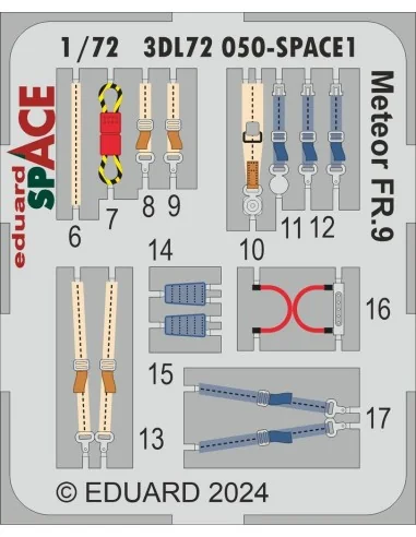 Meteor FR.9 SPACE AIRFIX, 1/72 - Eduard Accessories 3DL72050