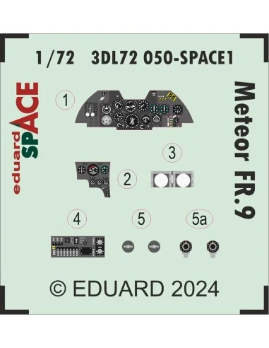 Meteor FR.9 SPACE AIRFIX, 1/72 - Eduard Accessories 3DL72050