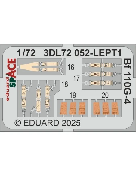 Bf 110G-4 SPACE EDUARD, 1/72 - Eduard Accessories 3DL72052