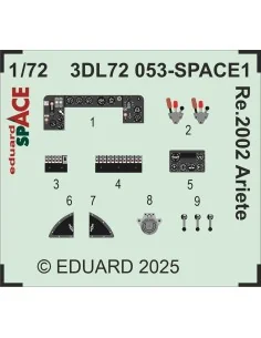 Re.2002 Ariete SPACE ITALERI, 1/72 - Eduard Accessories 3DL72053 2