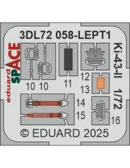 Ki-43-II SPACE ARMA HOBBY, 1/72 - Eduard Accessories 3DL72058