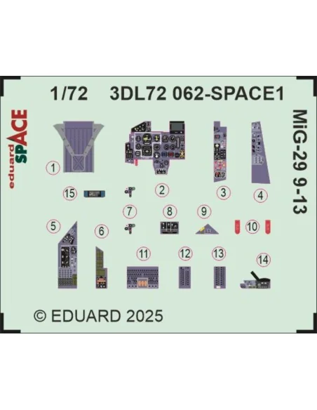 MiG-29 9-13 SPACE GREAT WALL HOBBY, 1/72 - Eduard Accessories 3DL72062