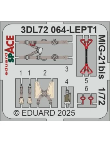 MiG-21bis SPACE EDUARD, 1/72 - Eduard Accessories 3DL72064