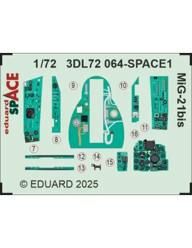 MiG-21bis SPACE EDUARD, 1/72 - Eduard Accessories 3DL72064