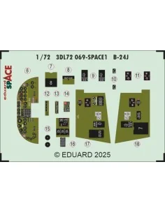 B-24J SPACE HASEGAWA, 1/72 - Eduard Accessories 3DL72069 2