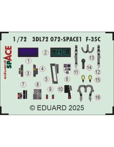 F-35C SPACE 1/72 for Tamiya, 1/72 - Eduard Accessories 3DL72072