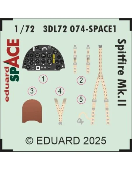 Spitfire Mk.II SPACE for IBG, 1/72 - Eduard Accessories 3DL72074