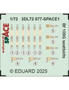 Bf 109G seatbelts SPACE, 1/72 - Eduard Accessories 3DL72077