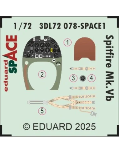 Spitfire Mk.Vb SPACE for Eduard, 1/72 - Eduard Accessories 3DL72078