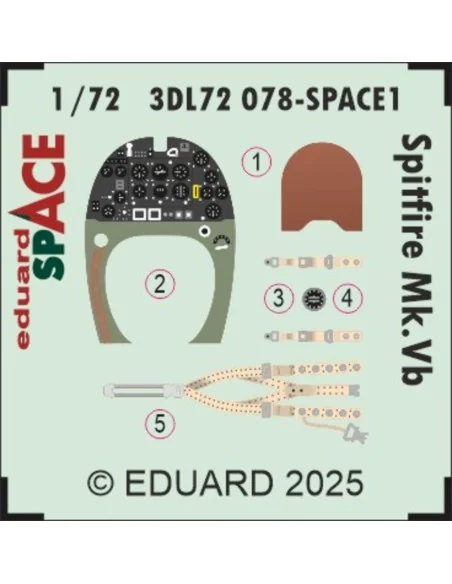 Spitfire Mk.Vb SPACE for Eduard, 1/72 - Eduard Accessories 3DL72078