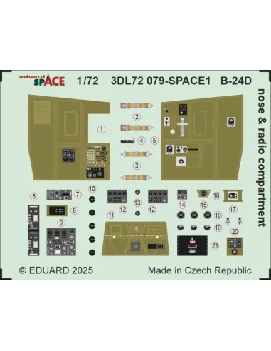 B-24D nose & radio compartment SPACE for Airfix, 1/72 - Eduard Acce...