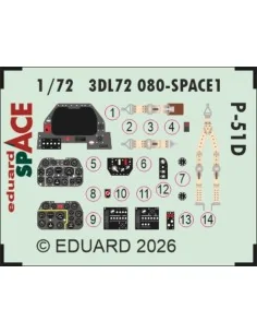 P-51D SPACE for Arma Hobby, 1/72 - Eduard Accessories 3DL72080