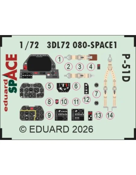 [NO_DESC] P-51D SPACE for Arma Hobby, 1/72 - Eduard Accessories 3DL...