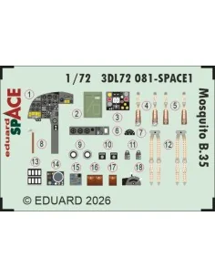 Mosquito B.35 SPACE for Airfix, 1/72 - Eduard Accessories 3DL72081