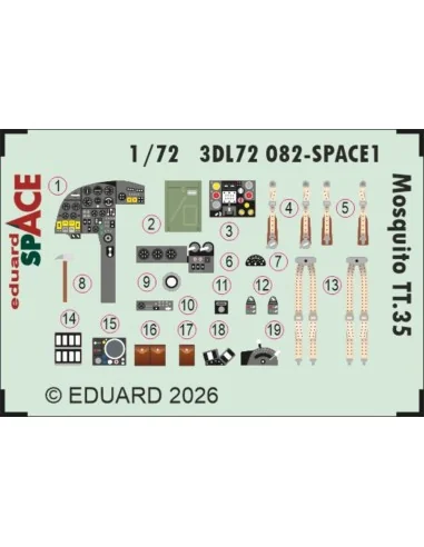 Mosquito TT.35 SPACE for Airfix, 1/72 - Eduard Accessories 3DL72082