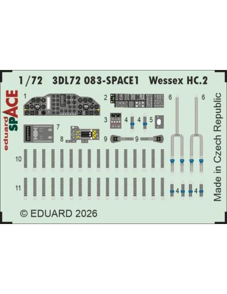 Wessex HC.2 SPACE for Airfix, 1/72 - Eduard Accessories 3DL72083