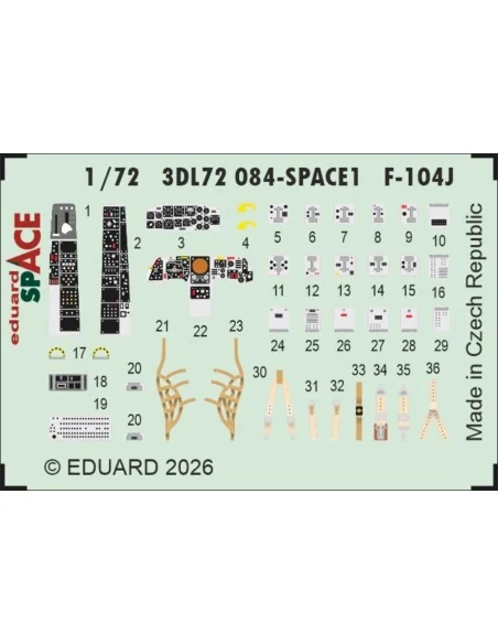 F-104J SPACE for Fine Molds, 1/72 - Eduard Accessories 3DL72084