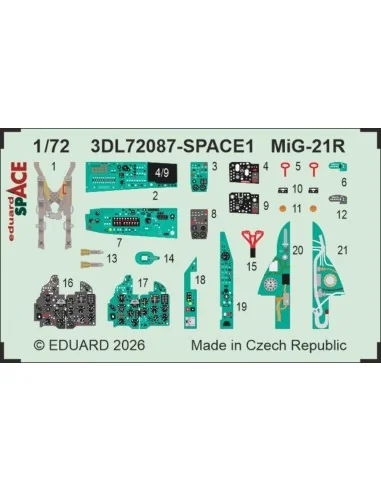 MiG-21R SPACE for Eduard, 1/72 - Eduard Accessories 3DL72087