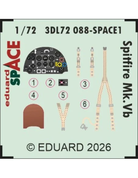 Spitfire Mk.Vb SPACE for IBG Models, 1/72 - Eduard Accessories 3DL7...