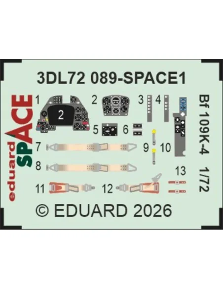 Bf 109K-4 SPACE for Eduard, 1/72 - Eduard Accessories 3DL72089