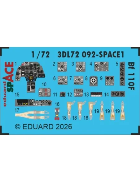 Bf 110F SPACE 1/72 for Eduard, 1/72 - Eduard Accessories 3DL72092