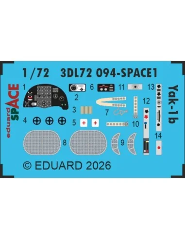 Yak-1b SPACE for Arma Hobby, 1/72 - Eduard Accessories 3DL72094