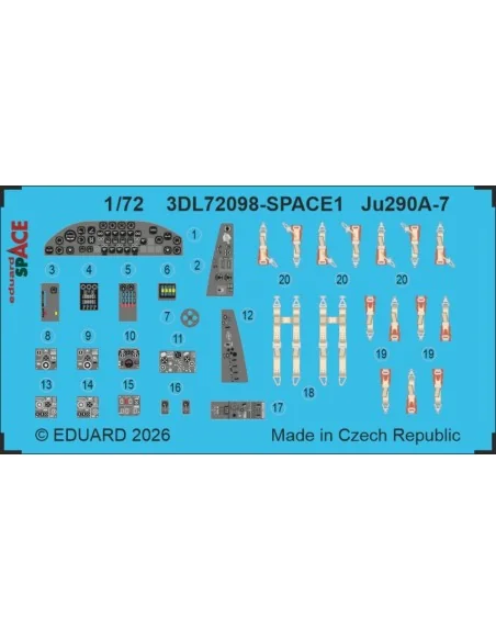 Ju 290A-7 SPACE for Revell, 1/72 - Eduard Accessories 3DL72098