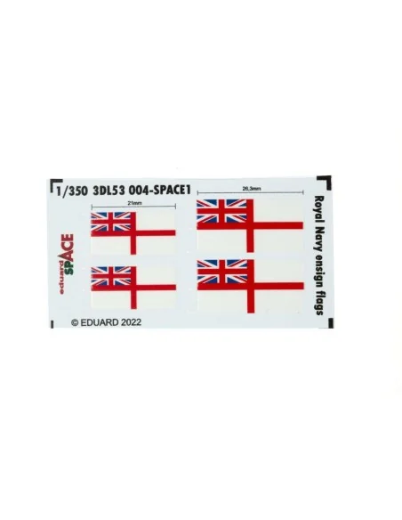 Royal Navy ensign flags SPACE, 1/350 - Eduard Accessories 3DL53004