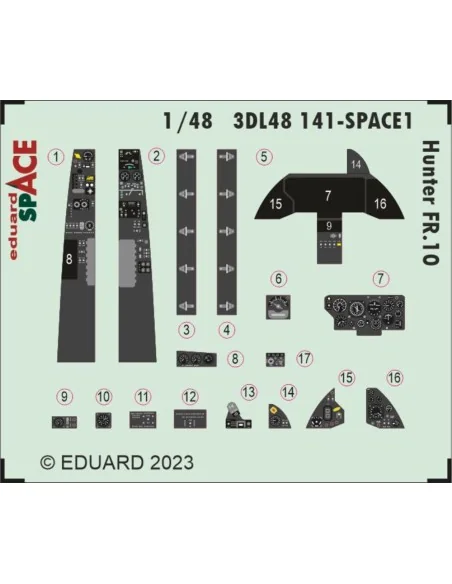 Hunter FR.10 SPACE 1/48 AIRFIX, 1/48 - Eduard Accessories 3DL48141