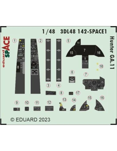 Hunter GA.11 SPACE 1/48 AIRFIX, 1/48 - Eduard Accessories 3DL48142