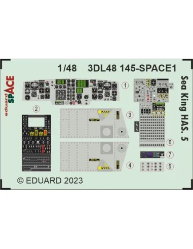 Sea King HAS.5 SPACE 1/48 AIRFIX, 1/48 - Eduard Accessories 3DL48145