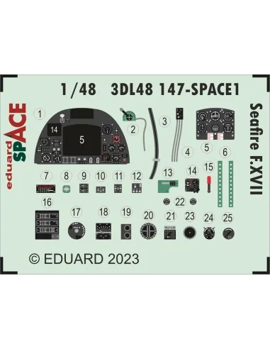 Seafire F.XVII SPACE, 1/48 - Eduard Accessories 3DL48147