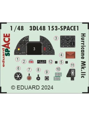 Hurricane Mk.IIc SPACE, 1/48 - Eduard Accessories 3DL48153