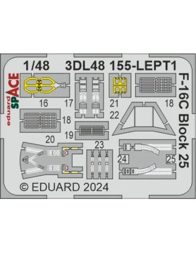 F-16C Block 25 SPACE, 1/48 - Eduard Accessories 3DL48155
