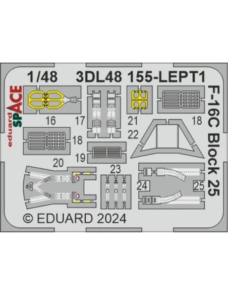 F-16C Block 25 SPACE, 1/48 - Eduard Accessories 3DL48155