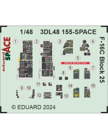 F-16C Block 25 SPACE, 1/48 - Eduard Accessories 3DL48155