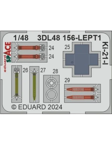 Ki-21-I SPACE 1/48 ICM, 1/48 - Eduard Accessories 3DL48156