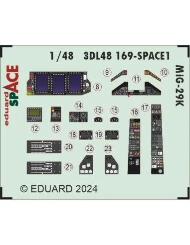 MiG-29K SPACE 1/48 HOBBY BOSS, 1/48 - Eduard Accessories 3DL48169