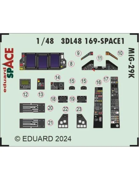 MiG-29K SPACE 1/48 HOBBY BOSS, 1/48 - Eduard Accessories 3DL48169