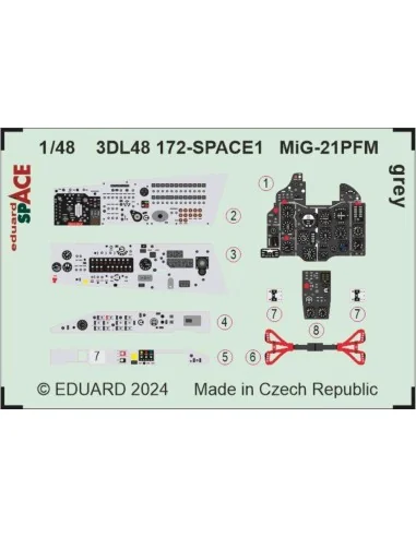 MiG-21PFM grey SPACE 1/48 EDUARD, 1/48 - Eduard Accessories 3DL48172