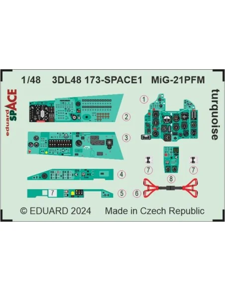 MiG-21PFM turquoise SPACE 1/48 EDUARD, 1/48 - Eduard Accessories 3D...