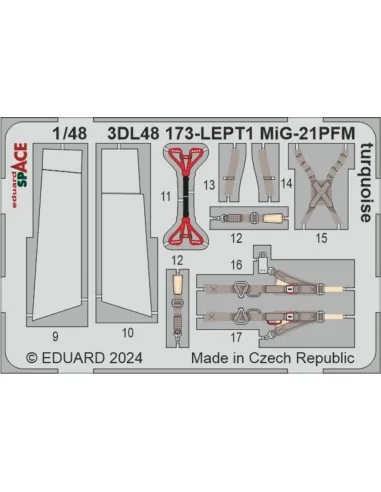 MiG-21PFM turquoise SPACE 1/48 EDUARD, 1/48 - Eduard Accessories 3D...