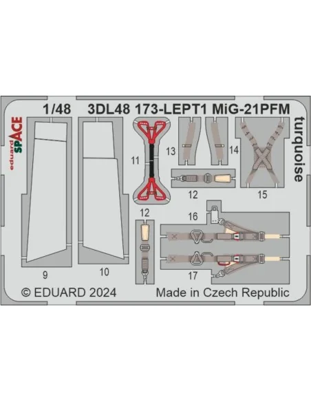 MiG-21PFM turquoise SPACE 1/48 EDUARD, 1/48 - Eduard Accessories 3D...