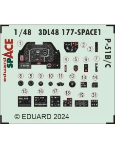 P-51B/C SPACE EDUARD, 1/48 - Eduard Accessories 3DL48177